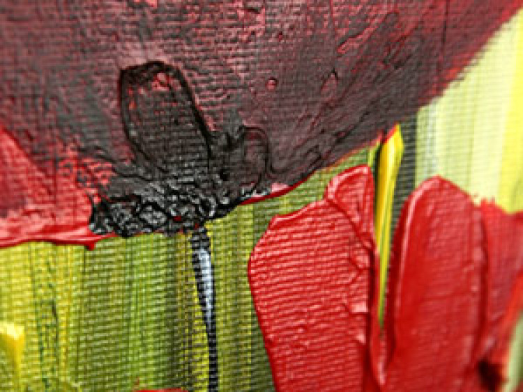 Quadro pintado Papoilas (3 peças) - campo de flores em cores vivas em um fundo claro 48524 additionalImage 3