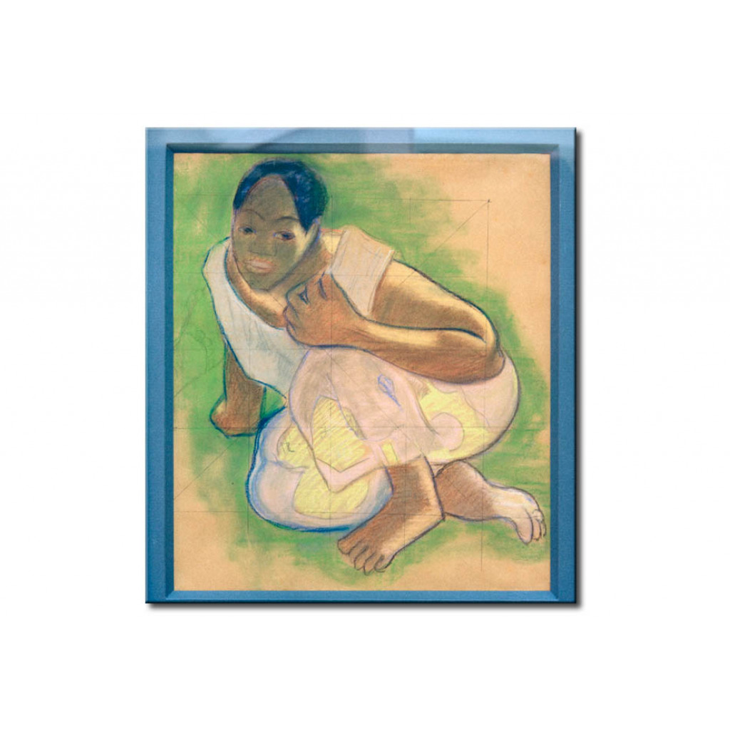 Schilderij  Paul Gauguin: Kauernde Tahitierin