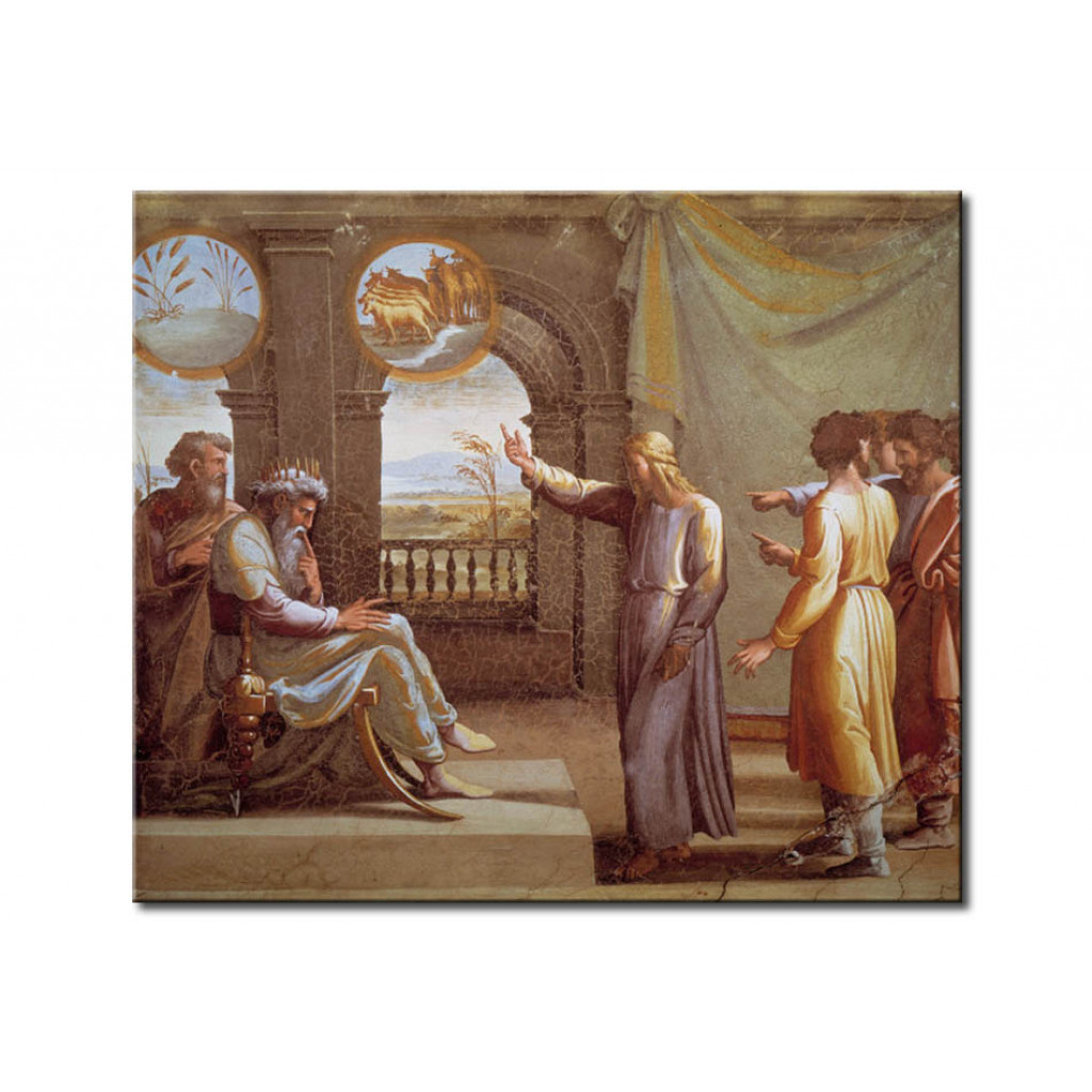Schilderij  Rafael Santi: Joseph Interpreting The Dreams Of The Pharaoh