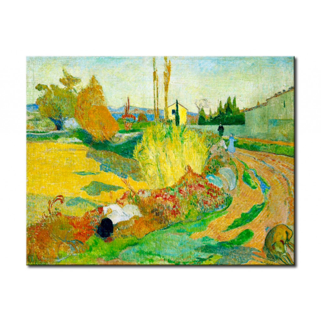 Schilderij  Paul Gauguin: Landscape Near Arles (Roubinele-Roi Canal)
