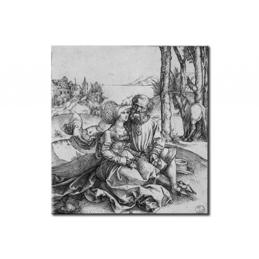 Schilderij  Albrecht Dürer: Der Liebesantrag