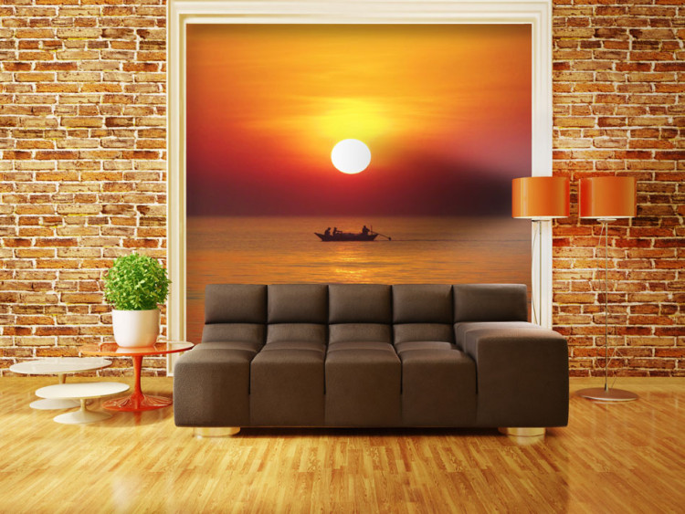 Wall Mural Sunset with fishing boat 59924