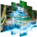 Quadro contemporaneo Waterfall in Kanchanaburi (5 Parts) Wide 107234 additionalThumb 2