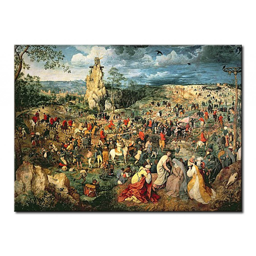 Schilderij  Pieter Bruegel The Elder: Christ Carrying The Cross