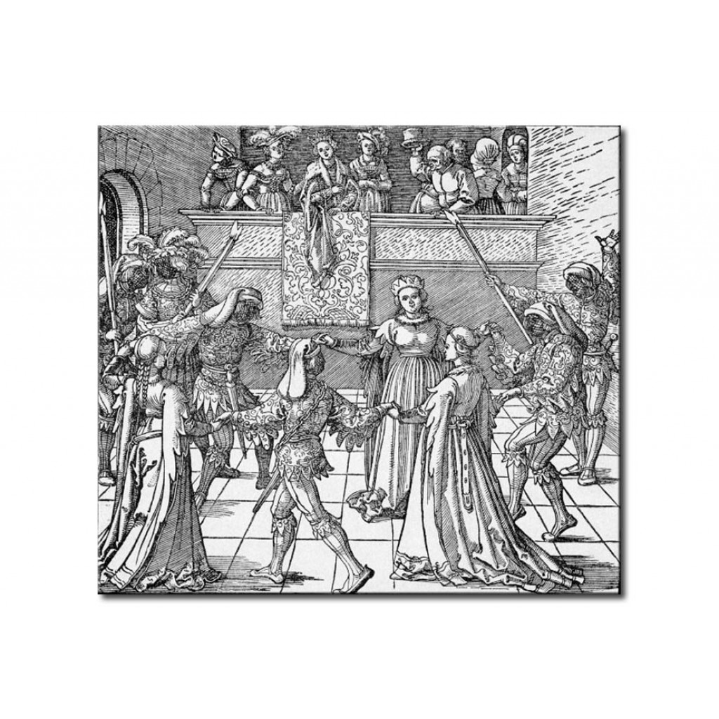 Schilderij  Albrecht Dürer: Der Fackeltanz (Die Maskerade)