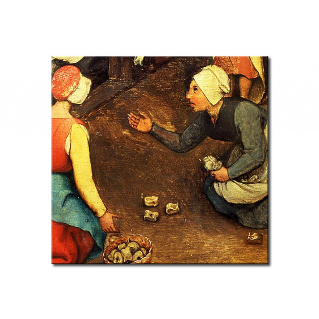 Schilderij  Pieter Bruegel The Elder: Children's Games (Kinderspiele): Detail Of A Game Throwing Knuckle Bones