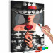 Paint by number Woman With Rose - Fashionable Character, Gray Background and Hat 144134 additionalThumb 4