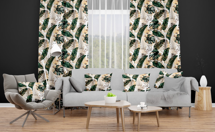 Cortina Elegance of leaves - composition in shades of green and gold 147234 additionalImage 7