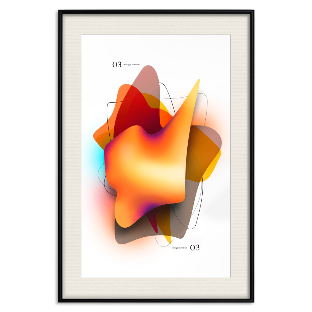 Poster Decorativo Abstraction - Shapes In Juicy Colors On A Light Background