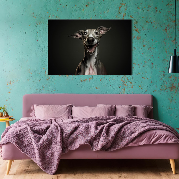 Canvas AI Greyhound Dog - Portrait of a Wide Smiling Animal - Horizontal 150234 additionalImage 5