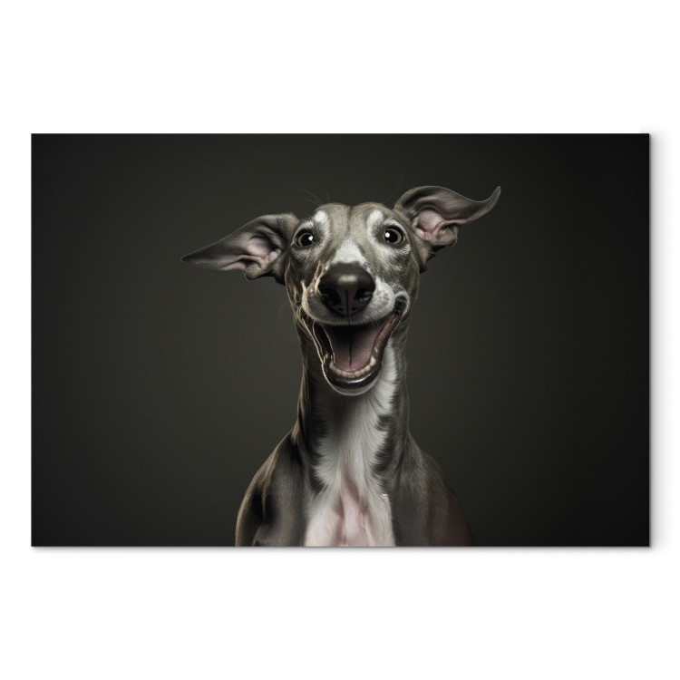 Canvas AI Greyhound Dog - Portrait of a Wide Smiling Animal - Horizontal 150234 additionalImage 7