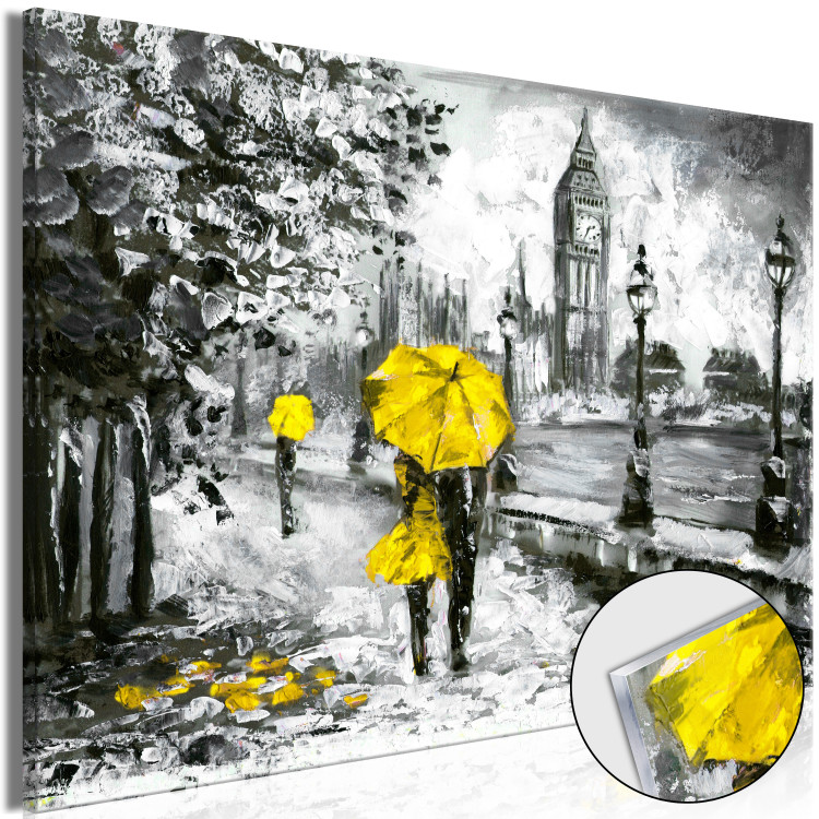 Acrylic Print Walk in London - Yellow [Glass]