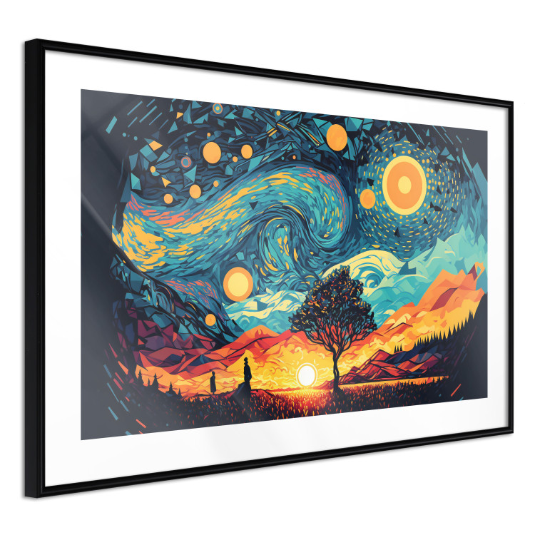 Póster Sunrise - A Vivid Landscape Inspired by the Works of Van Gogh 151134 additionalImage 7