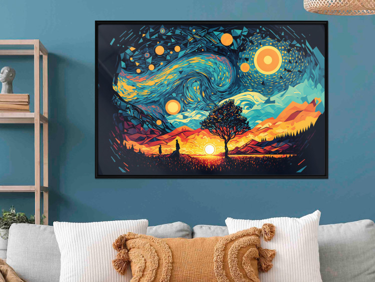 Póster Sunrise - A Vivid Landscape Inspired by the Works of Van Gogh 151134 additionalImage 16