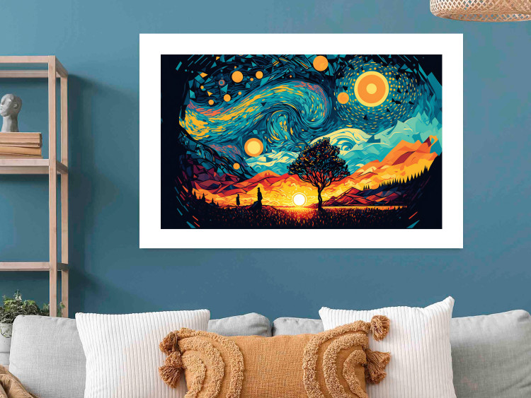 Póster Sunrise - A Vivid Landscape Inspired by the Works of Van Gogh 151134 additionalImage 10
