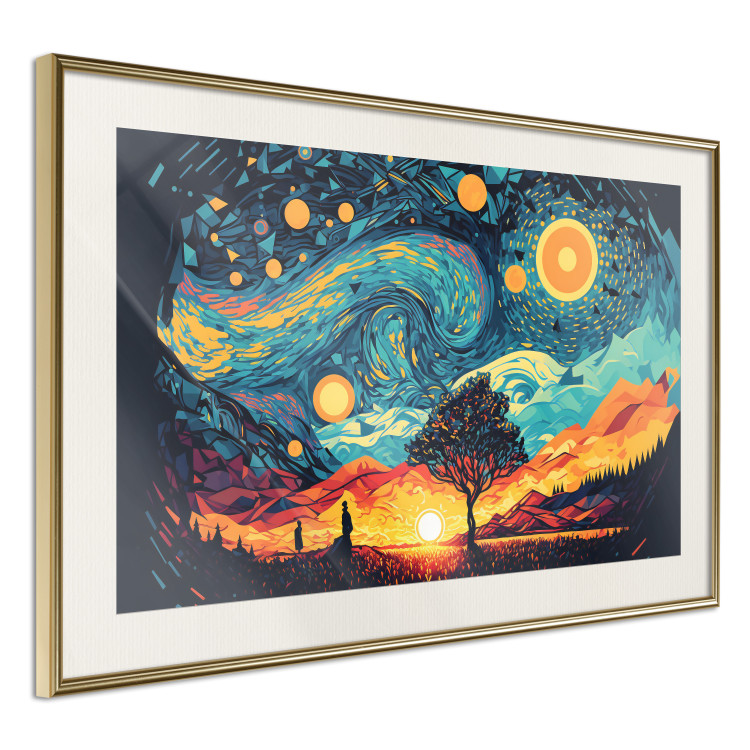 Póster Sunrise - A Vivid Landscape Inspired by the Works of Van Gogh 151134 additionalImage 19