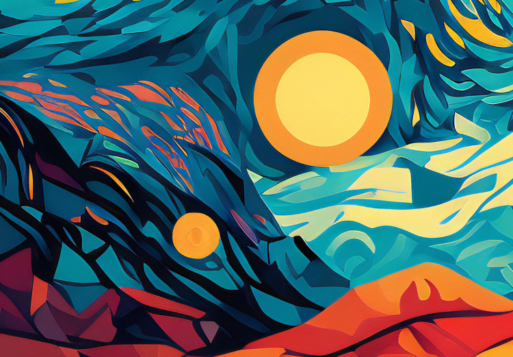 Póster Sunrise - A Vivid Landscape Inspired by the Works of Van Gogh 151134 additionalImage 5