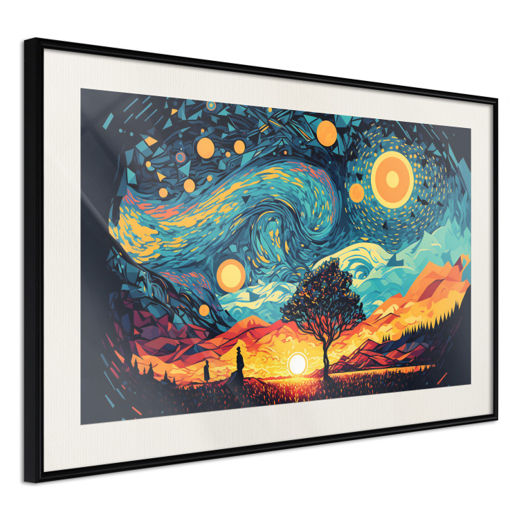 Póster Sunrise - A Vivid Landscape Inspired by the Works of Van Gogh 151134 additionalImage 21