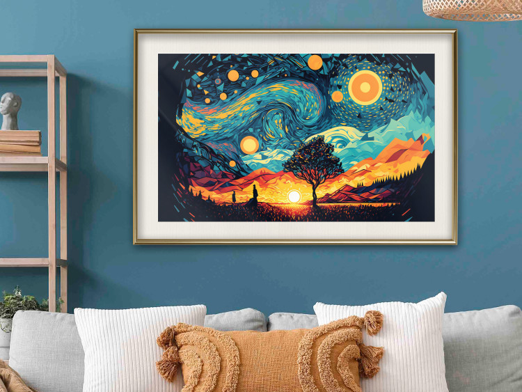 Póster Sunrise - A Vivid Landscape Inspired by the Works of Van Gogh 151134 additionalImage 17