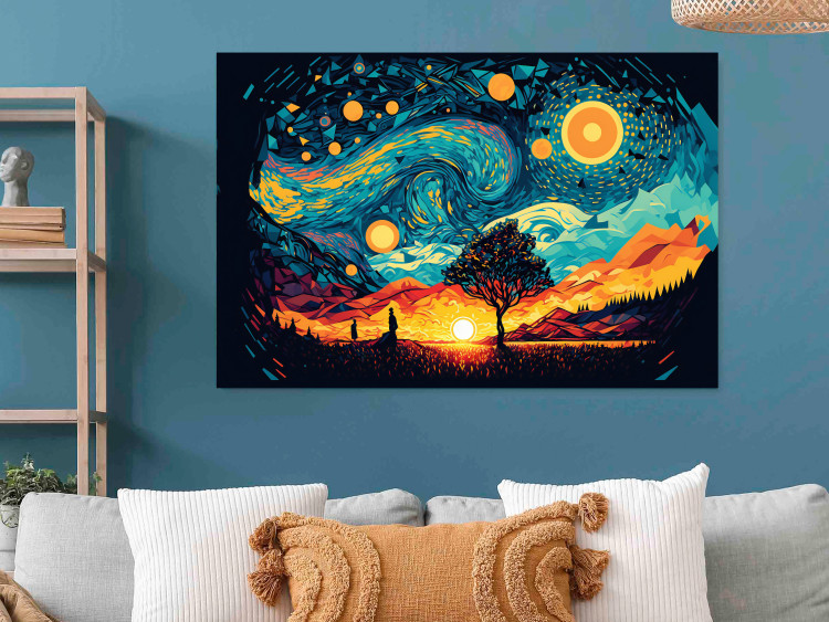Póster Sunrise - A Vivid Landscape Inspired by the Works of Van Gogh 151134 additionalImage 14