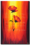 Quadro moderno Fiori rossi (1 pezzo) - astrazione con papaveri e scritte bianche 46634