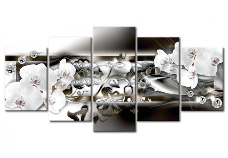 Cadre moderne Orchids suffused with platinum 50134