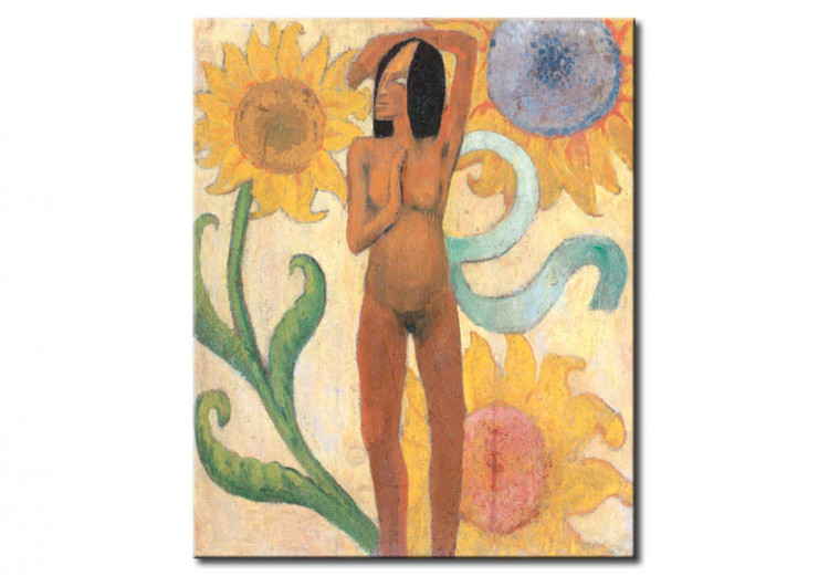 Reproduction de tableau Nu figure féminine avec des tournesols (ou la femme des Caraïbes) 51534