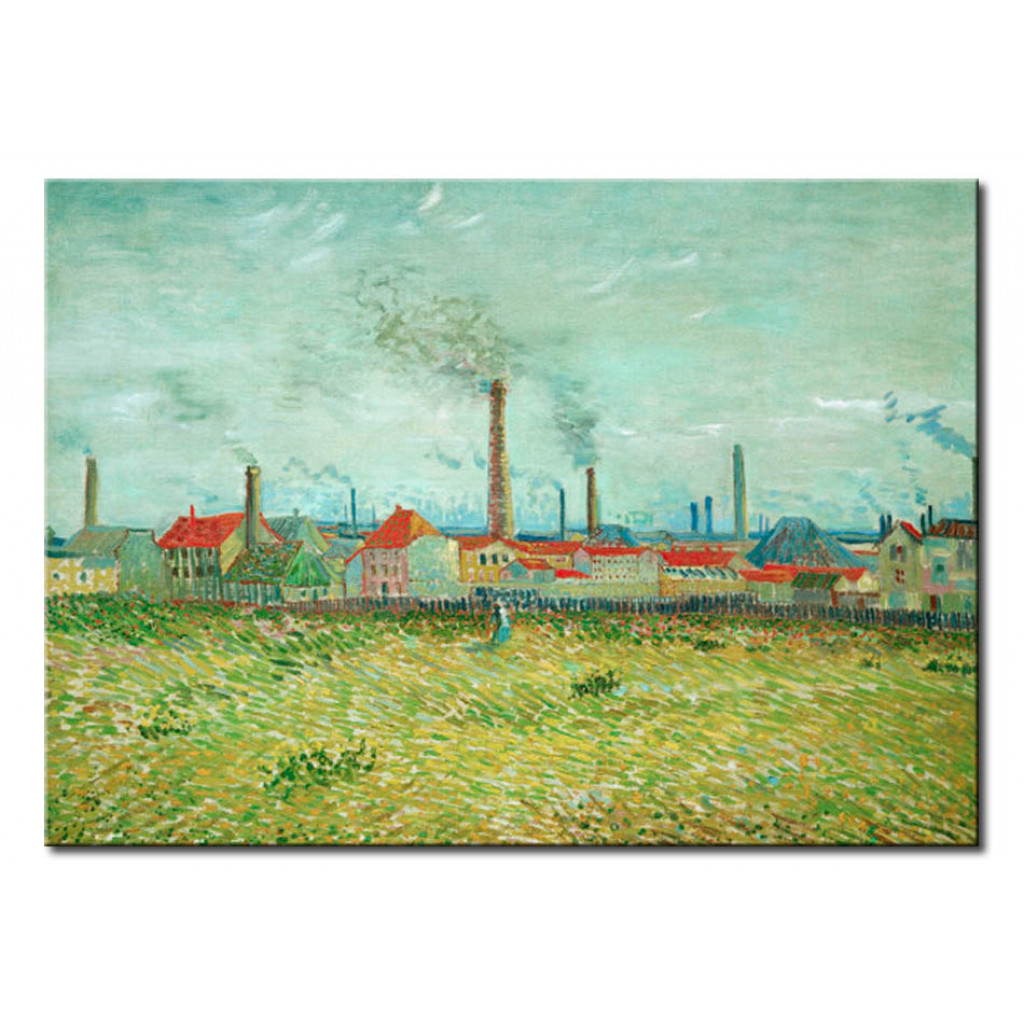 Målning Factories At Asnières, Seen From The Quai De Clichy