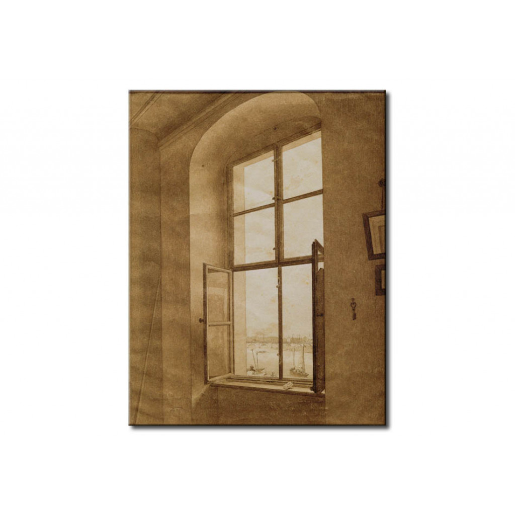 Schilderij  Caspar David Friedrich: View From The Studio Of The Artist (left Window)