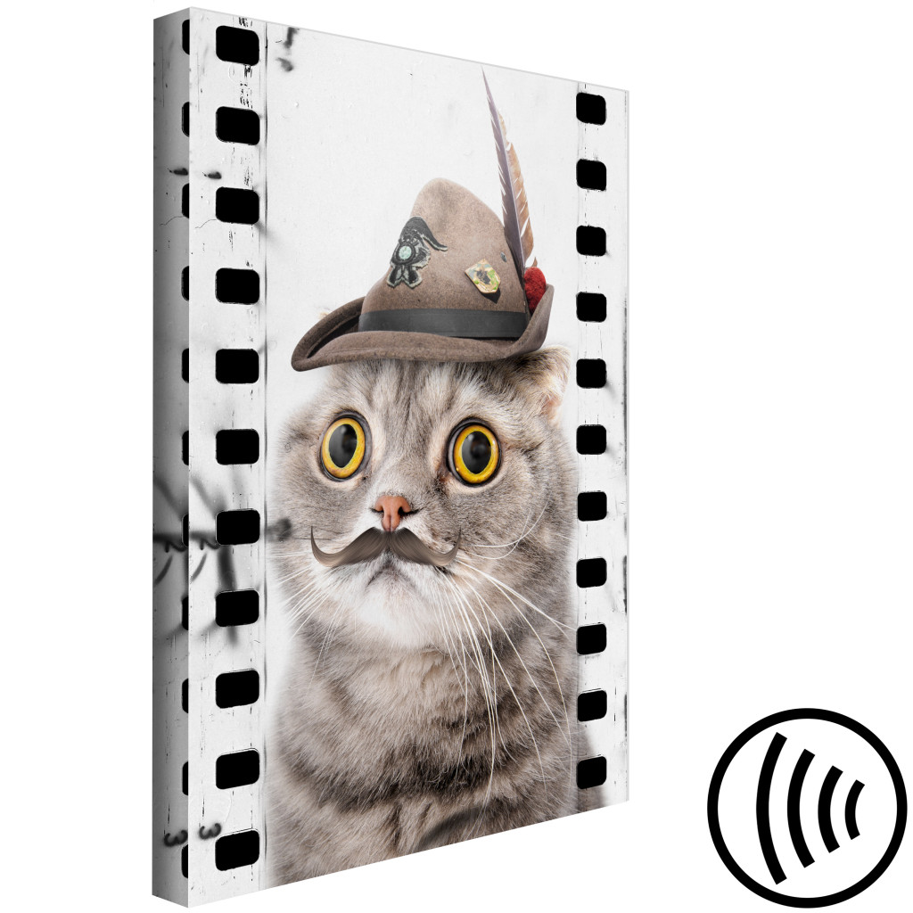 Quadro Fantasia Animal (1 Peça) - Odisseia De Um Gato Com Chapéu