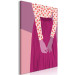 Obraz Purpurowa Postać - sylwetka kobiety ubranej w purpurową spódnicę i bluzkę w truskawki, kompozycja w odcieniach purpury i różu 123344 additionalThumb 2