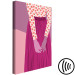 Obraz Purpurowa Postać - sylwetka kobiety ubranej w purpurową spódnicę i bluzkę w truskawki, kompozycja w odcieniach purpury i różu 123344 additionalThumb 6
