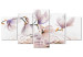 Quadro su tela Magnolias over Water (5 Parts) Wide Violet 123644