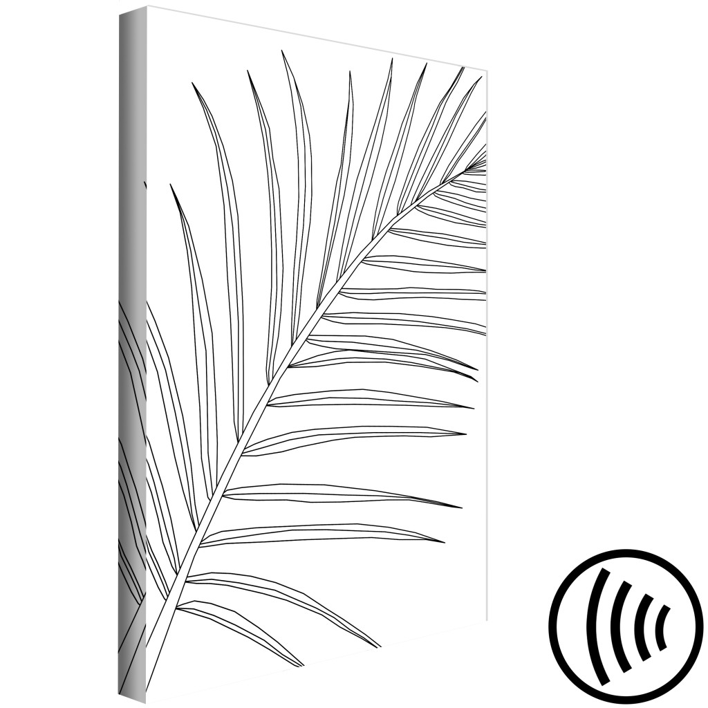 Quadro Perfil Das Folhas De Palma Preta - Abstracção Branca, Motivo Vegetal