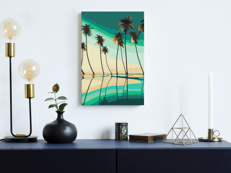Tableau à peindre soi-même Turquoise Palm Trees 134844 additionalImage 2