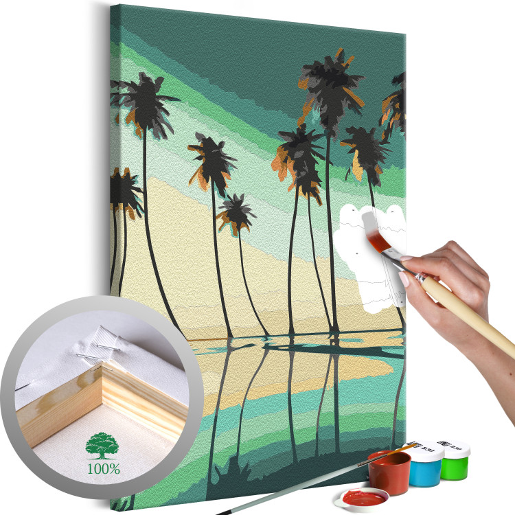 Paint by Number Kit Turquoise Palm Trees 134844