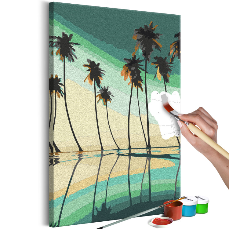 Malen nach Zahlen-Bild für Erwachsene Turquoise Palm Trees 134844 additionalImage 3