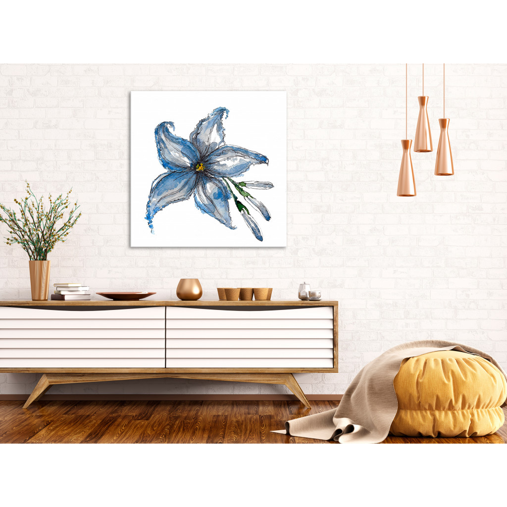 Schilderij  Lelies: Blue Lily (1 Part) Square
