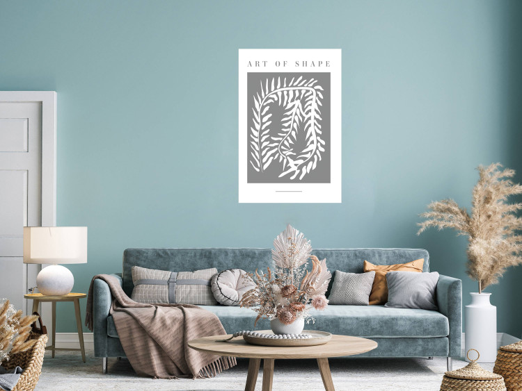 Cadre moderne Usine de serpent - abstraction avec un motif botanique sur fond gris 135644 additionalImage 3