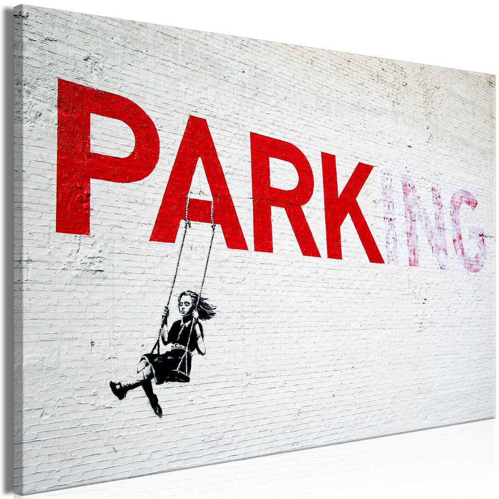 Schilderij Parking Girl Swing By Banksy [Large Format]