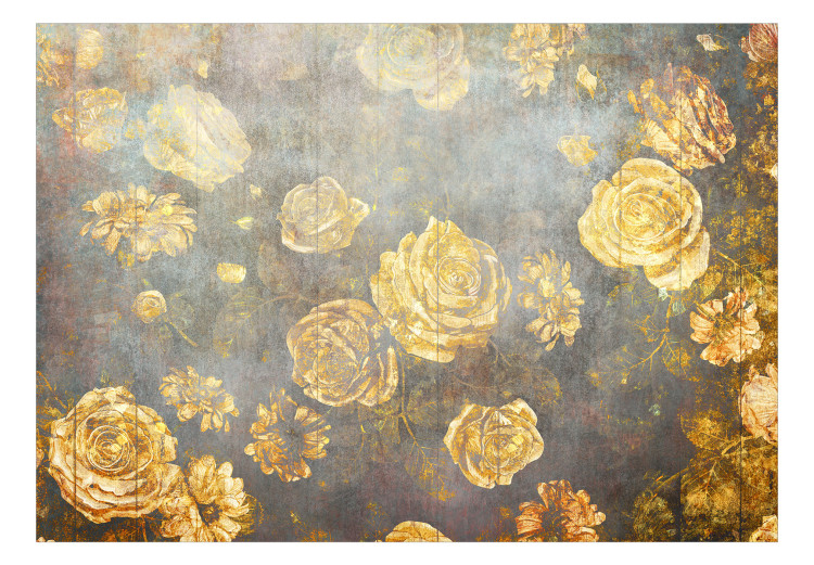 Carta da parati Nebbia fiorita - fiori di rosa arancioni su sfondo 143144 additionalImage 1