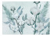 Carta da parati moderna Motivo boho - foglie e fiori di cotone dipinti di blu 143844 additionalThumb 1