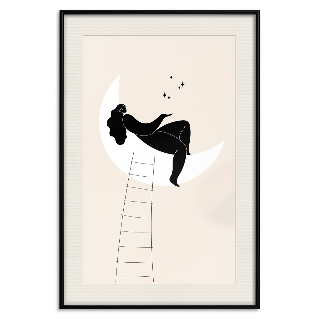 Poster Decorativo Ladder To The Moon - Girl From The Moon Charms The Stars