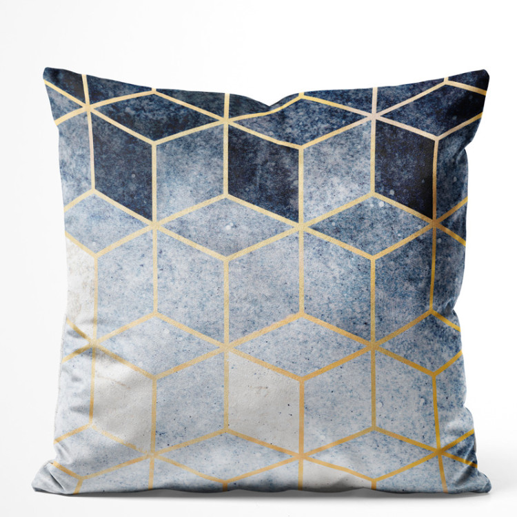 Sammets kudda Marble night - a minimalist geometric pattern in glamour style 147044