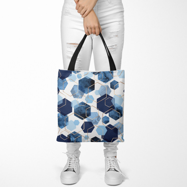 Shoppingväska Elegant hexagons - geometric motifs shown on a white background 147444 additionalImage 2