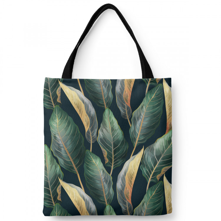 Shoppingväska Gold-green leaves - a floral pattern 147544