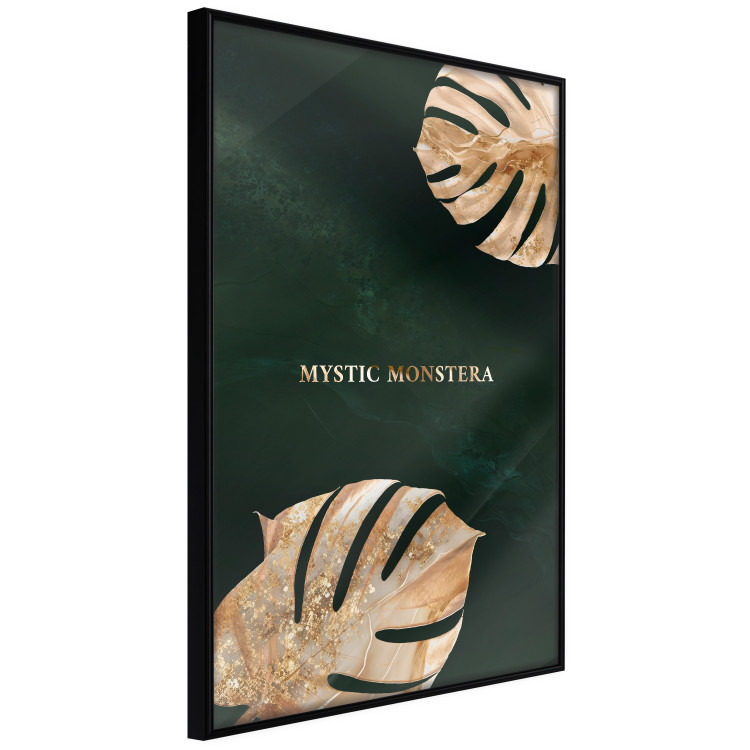 Wall Poster Mystical Monstera - Decorated Exotic Leaves on a Dark Green Background 149244 additionalImage 5