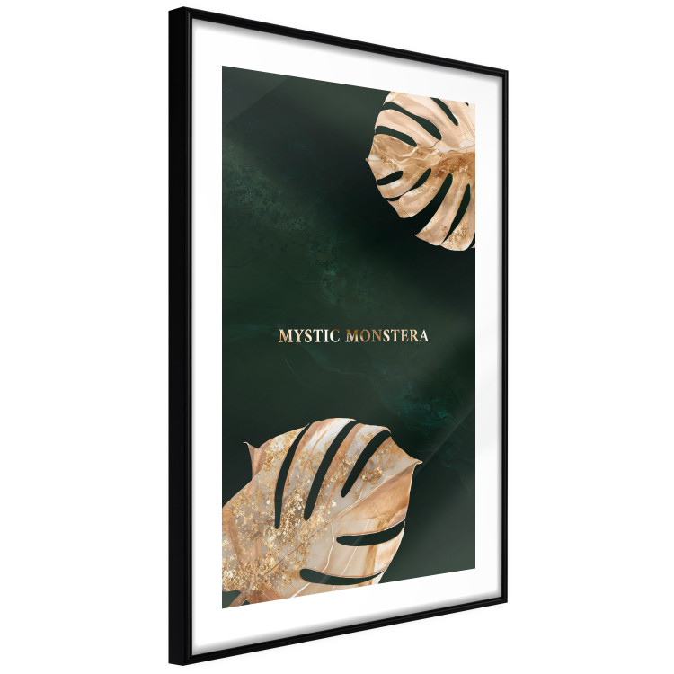 Wall Poster Mystical Monstera - Decorated Exotic Leaves on a Dark Green Background 149244 additionalImage 8