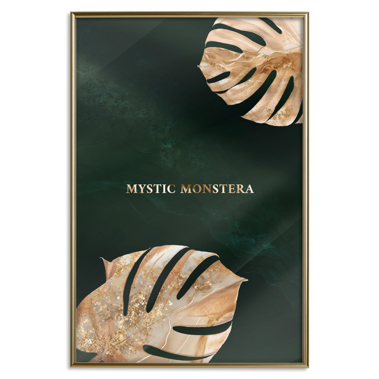Wall Poster Mystical Monstera - Decorated Exotic Leaves on a Dark Green Background 149244 additionalImage 20