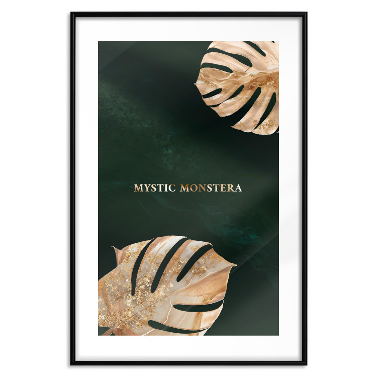 Wall Poster Mystical Monstera - Decorated Exotic Leaves on a Dark Green Background 149244 additionalImage 24